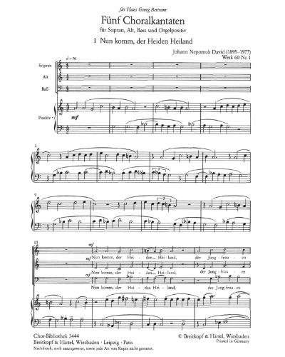 Nun komm, der Heiden Heiland — Johann Nepomuk David