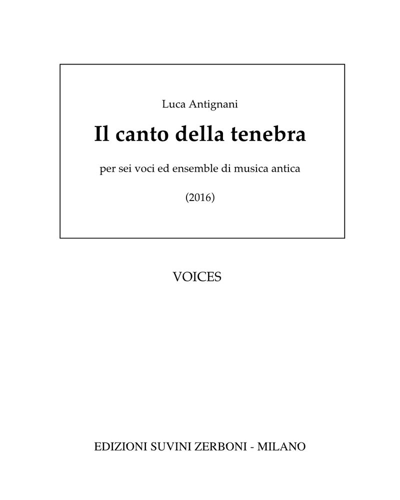 Il canto della tenebra — Luca Antignani