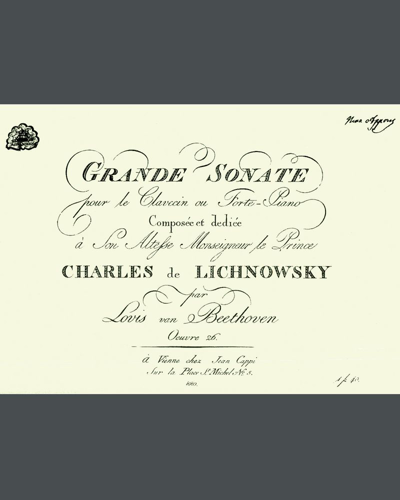 Piano Sonata, op. 26 — 贝多芬