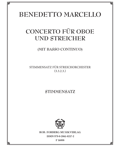 Concerto for Oboe and Strings (with Basso Continuo) — 马尔切洛