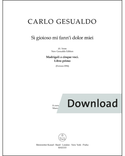 Sì gioioso mi fann’i dolor miei — 杰苏阿尔多