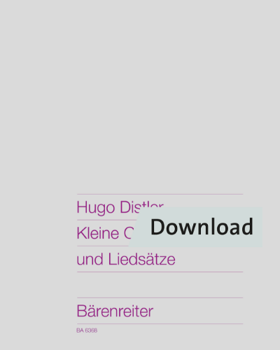 Kleine Choralmotetten und Liedsätze für gemischten Chor — Hugo Distler