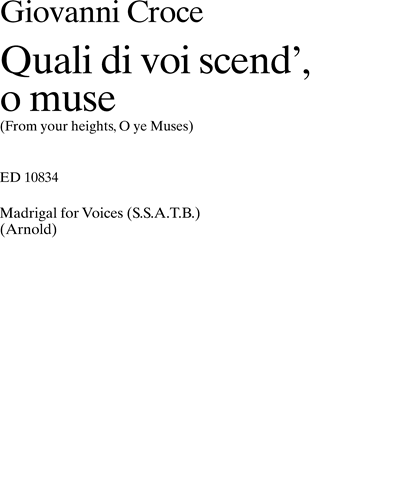 Quali di voi scend do — Giovanni Croce