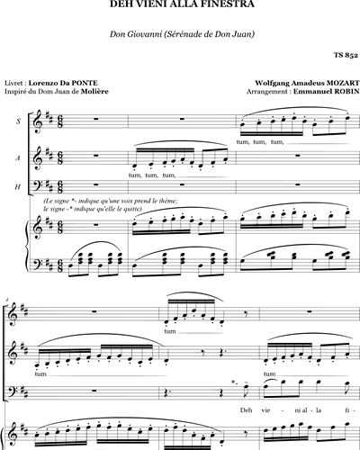 Deh vieni alla finestra - Robin — 莫扎特