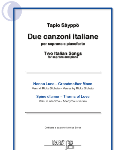 Two Italian Songs for soprano and piano — Tapio Sayppo