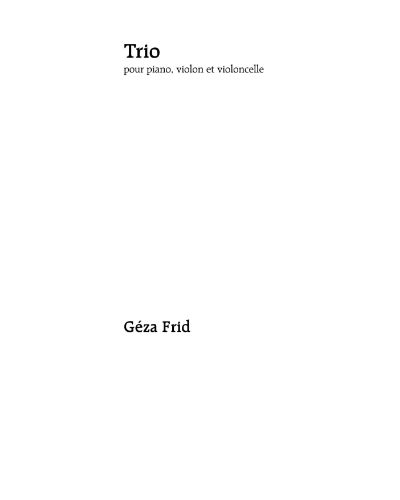 Trio — Géza Frid