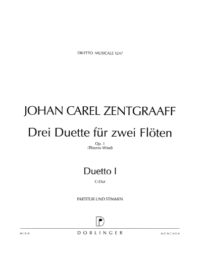 Duetto No. 1 in C major, op. 1 — Johann Carel Zentgraaf