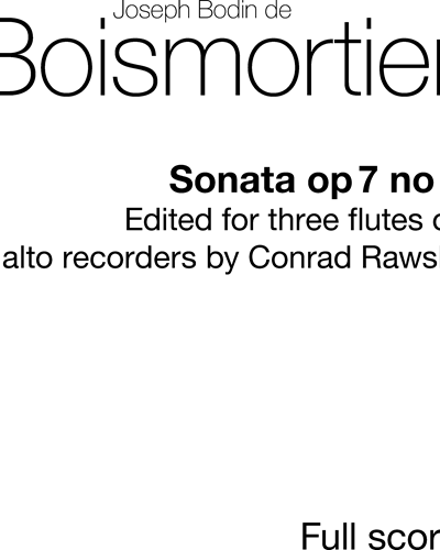 Sonata for Flute, op. 7/1 — Joseph Bodin de Boismortier