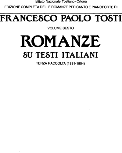 Romanze su testi italiani – III (1891-1904) — Francesco Paolo Tosti