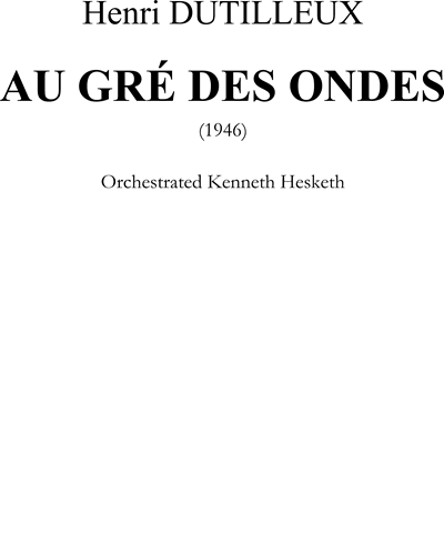 Au gré des ondes — 迪蒂耶