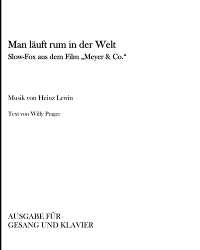 Man läuft rum in der Welt — Heinz Lewin