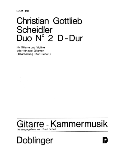 Duo No. 2 in D major — Christian Gottlieb Scheidler