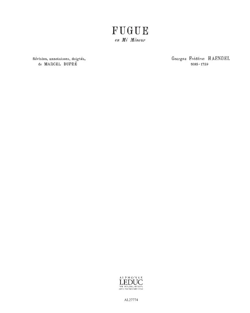 Fugue in E minor — 亨德尔