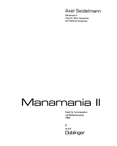 Manamania II (1992) — Axel Seidelmann