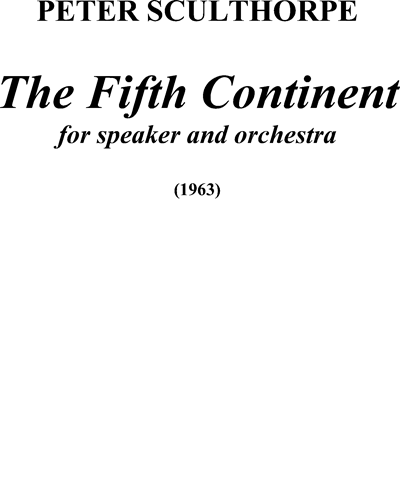 The Fifth Continent, op. 85 — 彼得·斯克尔索普