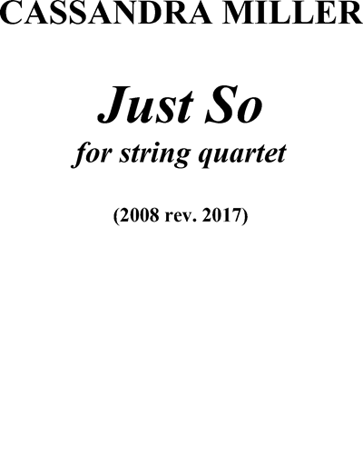 Just So — Cassandra Miller