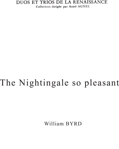 The Nightingale so pleasant — 威廉·伯德