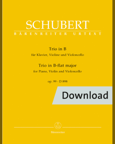 Trio for Piano, Violin and Violoncello in B-flat major op. 99 D 898 — 舒伯特