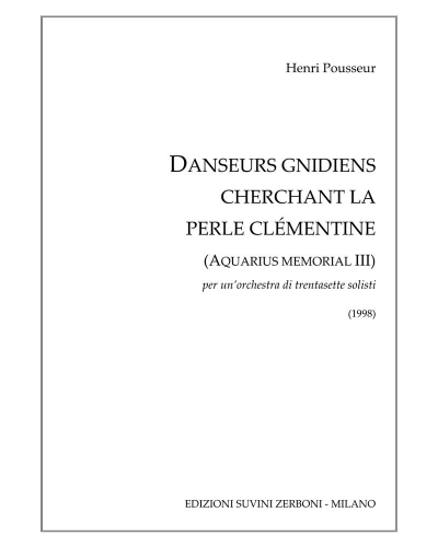 Danseurs gnidiens cherchant la perle clementine — Henri Pousseur