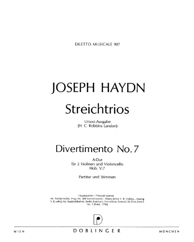 String Trio No. 7 in A major, Hob. V:7 — Joseph Haydn