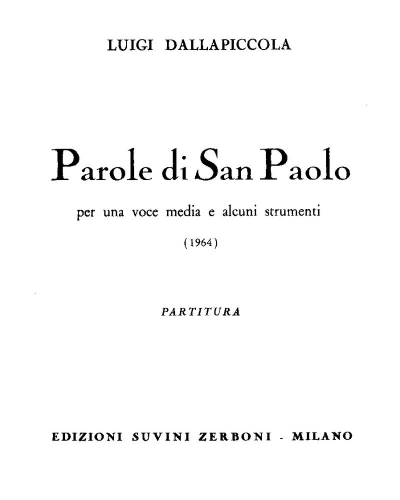 Parole di San Paolo — 达拉皮科拉