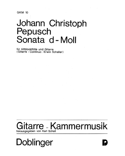 Sonata in D minor — 约翰·克里斯多夫·佩普施