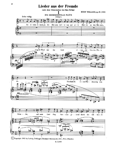Lieder aus der Fremde — 埃贡·韦勒斯