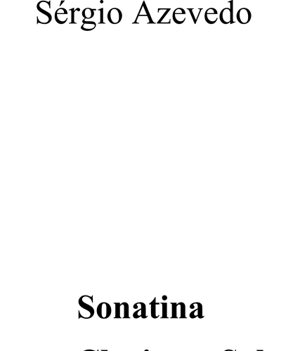 Sonatina for Clarinet — Sérgio Azevedo