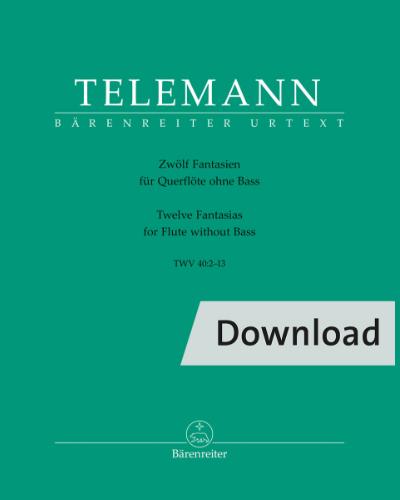 Twelve Fantasias for Flute without Bass TWV 40:2-13 — 泰勒曼