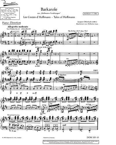 Barcarole (from 'Hoffmanns Erzahlungen') — 奥芬巴赫