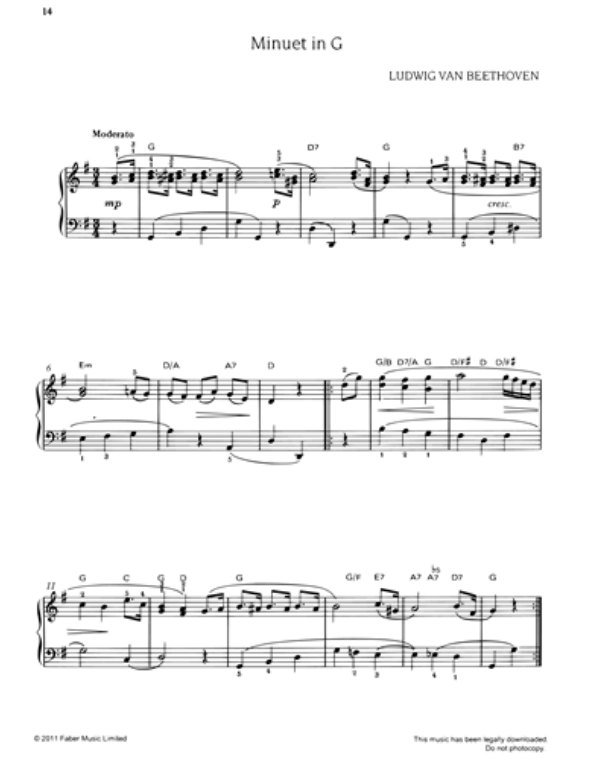 Minuet in G — 贝多芬