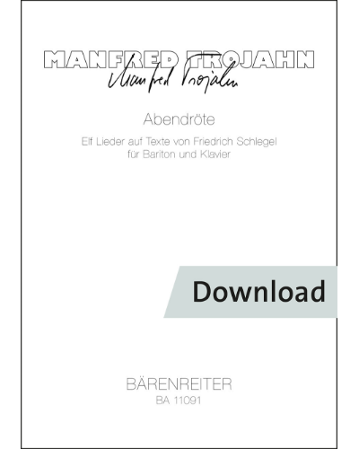 Abendröte for Baritone and Piano — Manfred Trojahn