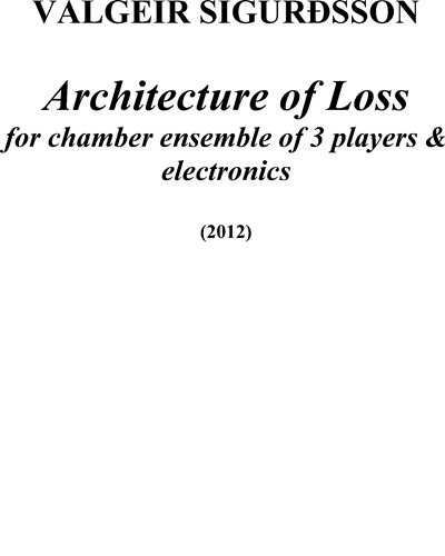 Architecture of Loss — Valgeir Sigurðsson