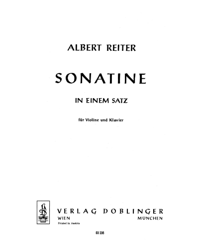 Sonatina in 1 Movement — Albert Reiter