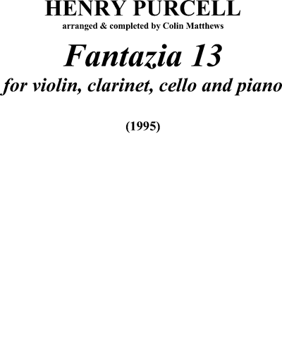 Fantazia 13 — Henry Purcell