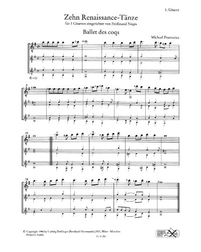 Ten Renaissance Dances — 普雷托里乌斯