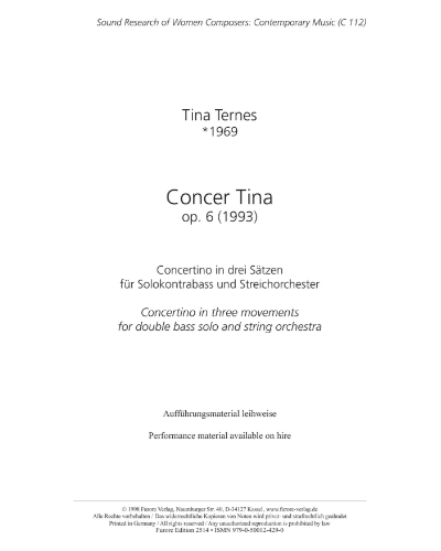 Concertino for Double Bass, op. 6 — Tina Ternes
