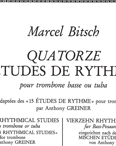 14 Études de rythme — Marcel Bitsch