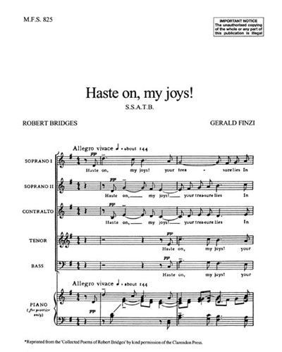 Haste on, My Joys! — 杰拉尔德·芬齐