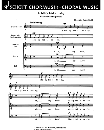 Zwei weihnachtliche Spirituals — Franz Biebl