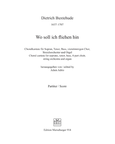 Wo soll ich fliehen hin, BuxWV 112 — 布克斯特胡德