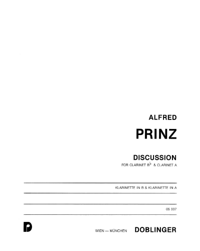 Discussion for Two Clarinets — Alfred Prinz