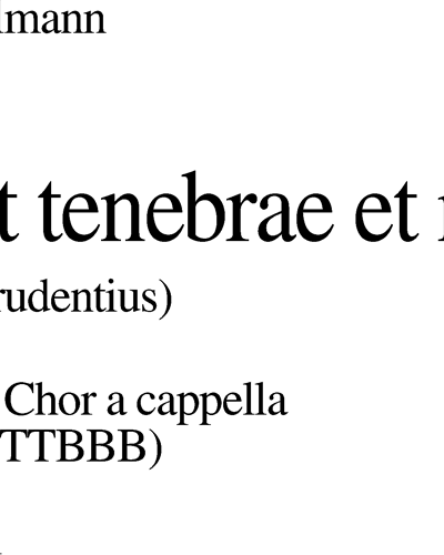 Nox et tenebrae et nubila — Roland Willmann