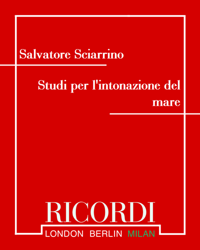 Studi per l'intonazione del mare — Salvatore Sciarrino