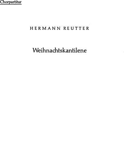 Weihnachts-Kantilene — Hermann Reutter