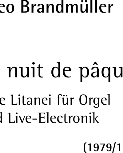 La Nuit de Pâques — Theo Brandmüller