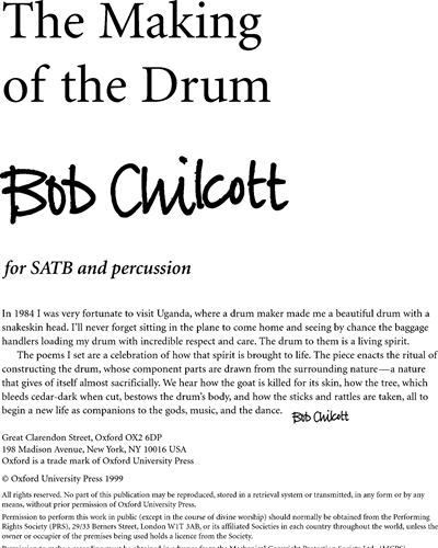 The Making of the Drum — Bob Chilcott