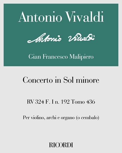 Concerto in G minor, RV 324, F. I n. 192, Tomo 436 — 维瓦尔第