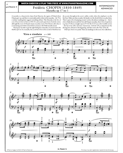 Mazurka, op. 17 no. 1 — 肖邦