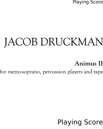 Animus II — Jacob Druckman